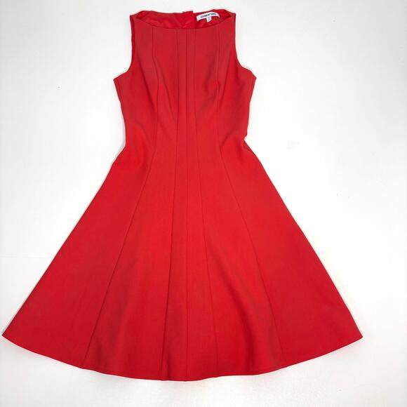 Elizabeth & James Sleeveless Hollis Fit Flare Mini Dress Boatneck Poppy Red 2 - Picture 3 of 8